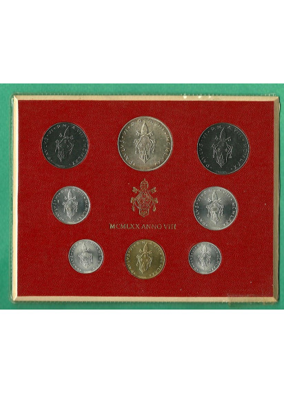 1970 - Confezione Zecca Vaticano  Paolo VI Anno VIII 8 valori    Tiratura 100.000